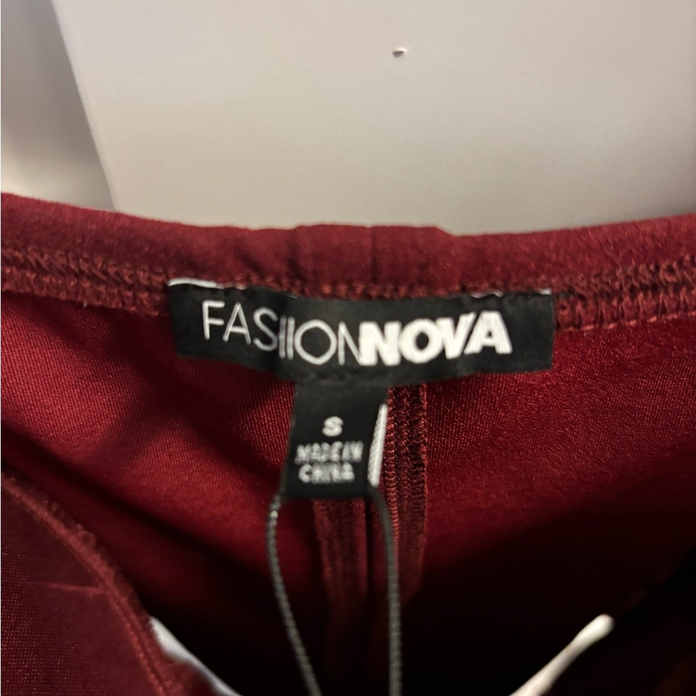 Fashion Nova Burgundy Bustier Bodysuit - Picture 4 of 5